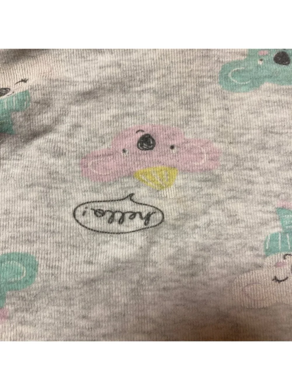 Carters Shirt 18M Baby Girl Long Sleeve Koala Print Gray 100% Cotton